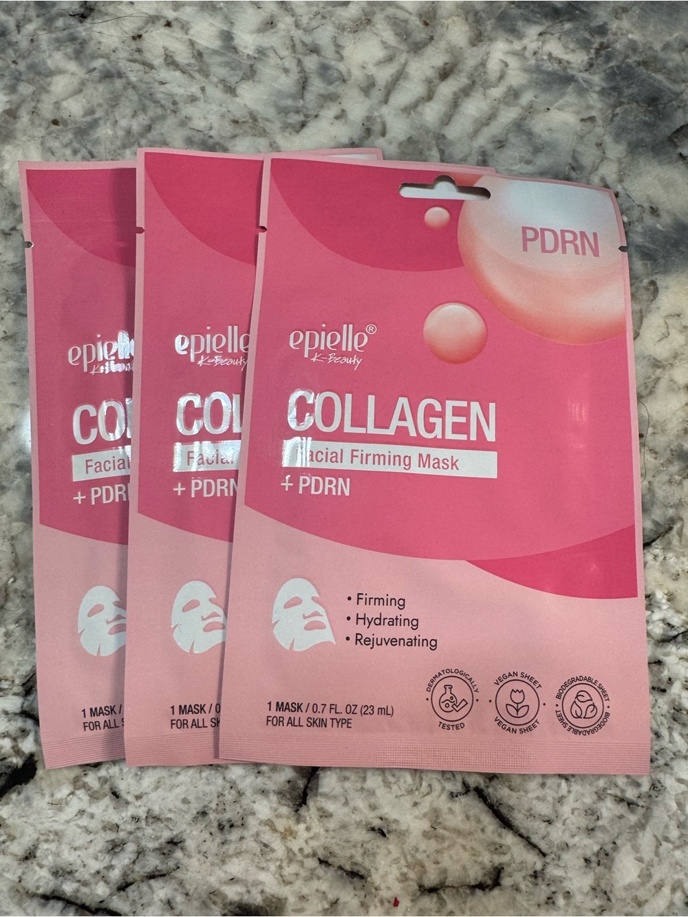 3 single packs epielle Collagen Facial Firming Mask + PDRN